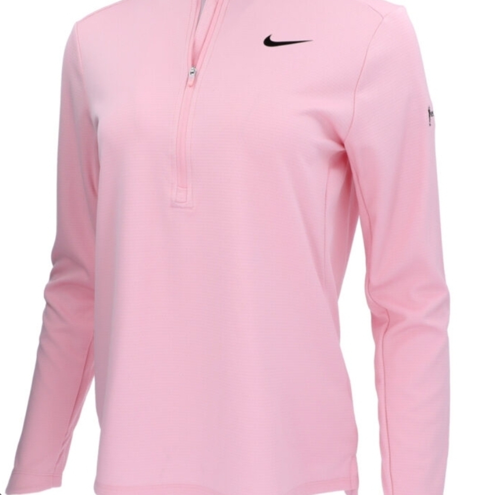 Nike Pink Fitted Long Sleeve Polo Tee
